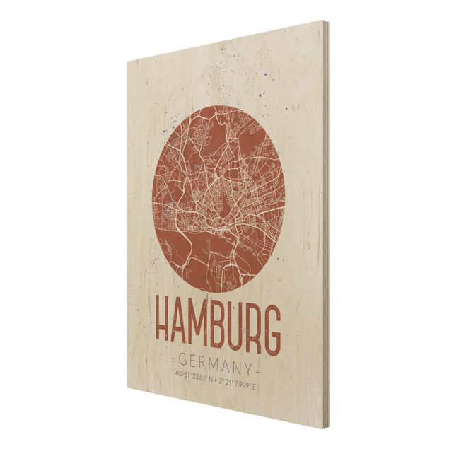 Prints Hamburg City Map - Retro