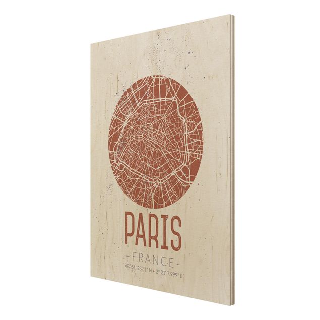 Prints City Map Paris - Retro
