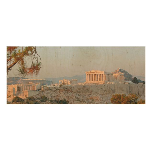 Wood prints landscape Acropolis