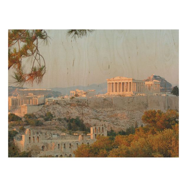 Wood prints landscape Acropolis