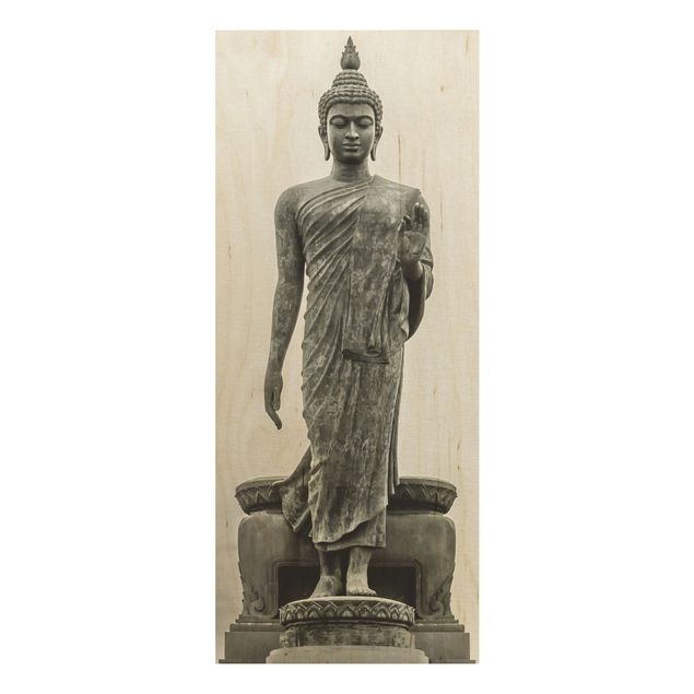 Wood prints vintage Buddha Statue