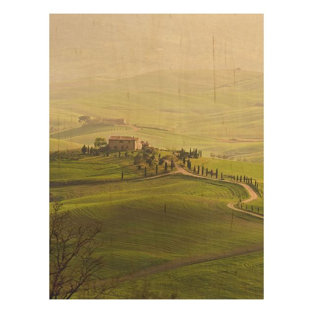 Wood prints landscape Chianti Tuscany