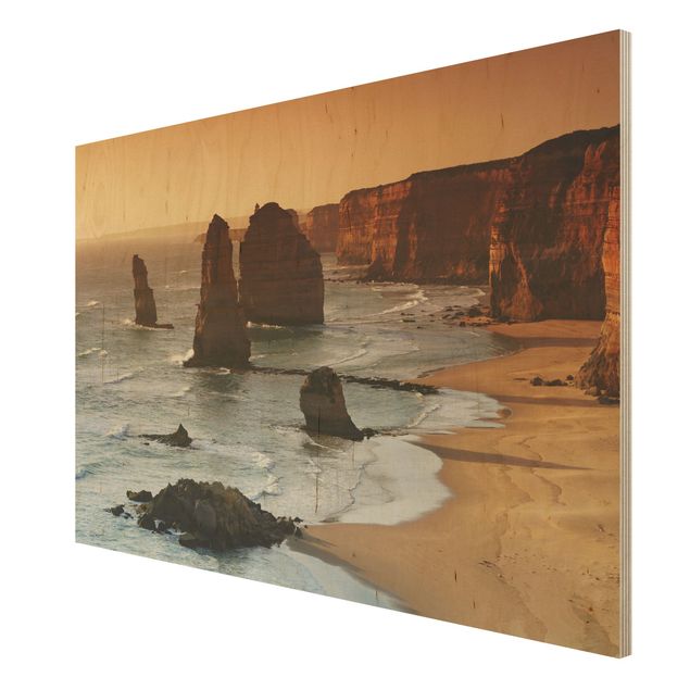 Wood prints beach The Twelve Apostles Of Australia