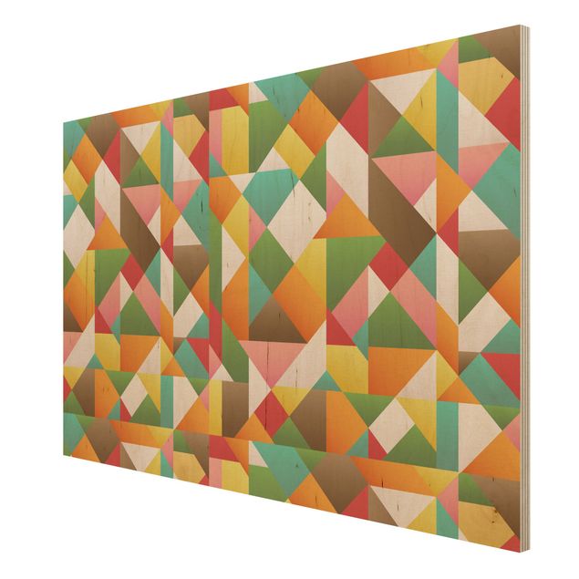 Wood photo prints Triangles Pattern Design