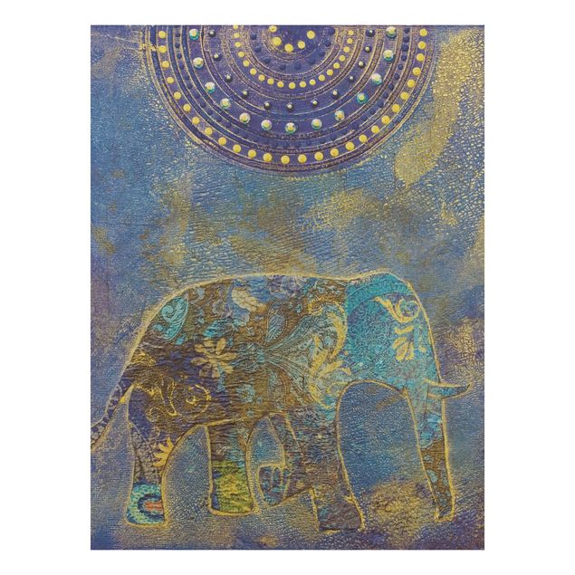 Wood prints landscape Elephant In Marrakech