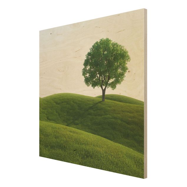 Wood prints landscape Green Tranquility