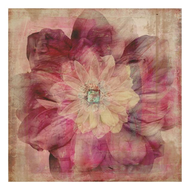 Wood prints flower Grunge Flower