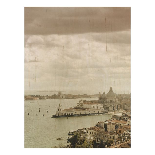 Vintage wood prints Lagoon Of Venice
