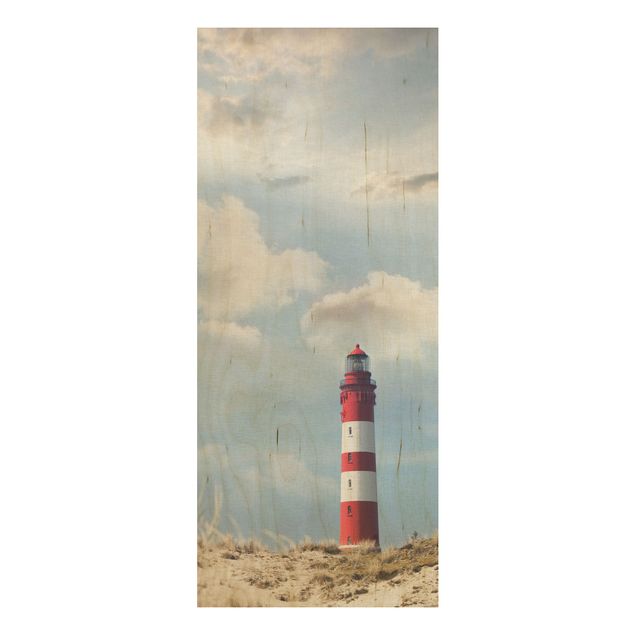 Wood prints landscape Lighthouse Between Dunes
