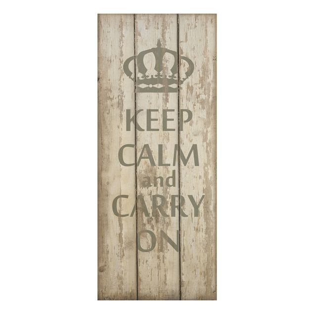 Wood prints sayings & quotes No.RS183 Keep Calm And Carry On