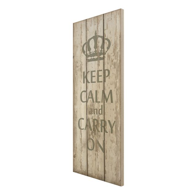 Vintage wood prints No.RS183 Keep Calm And Carry On