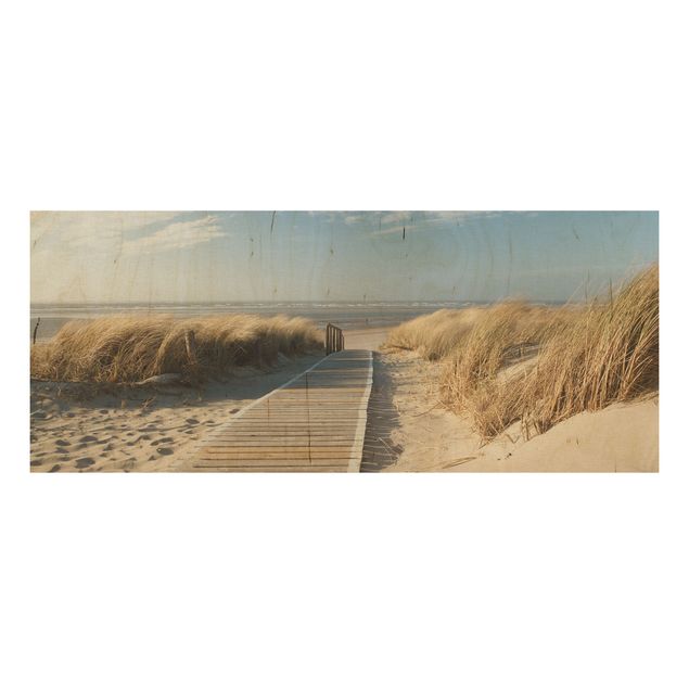 Wood prints landscape Baltic Sea Beach