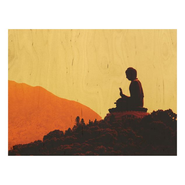 Wood prints landscape Resting Buddha