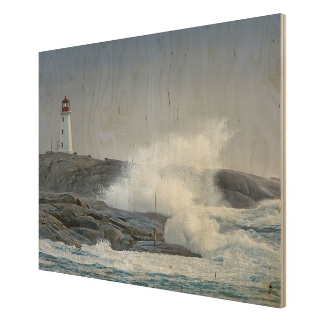 Wood prints beach Lighthouse