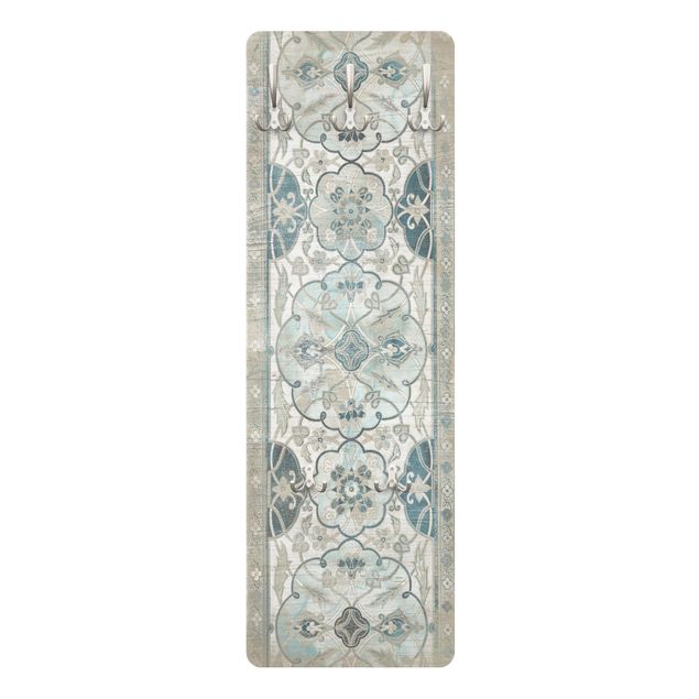 White wall coat rack Wood Panels Persian Vintage II