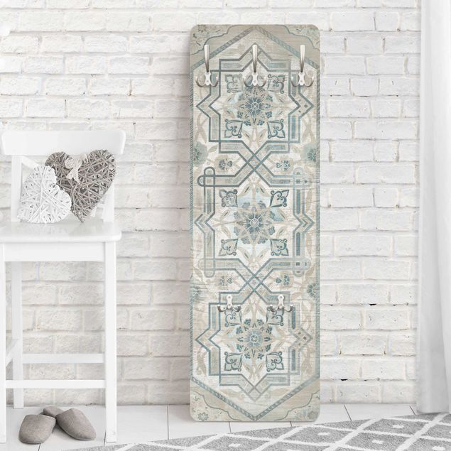 Wooden wall mounted coat rack Wood Panels Persian Vintage III