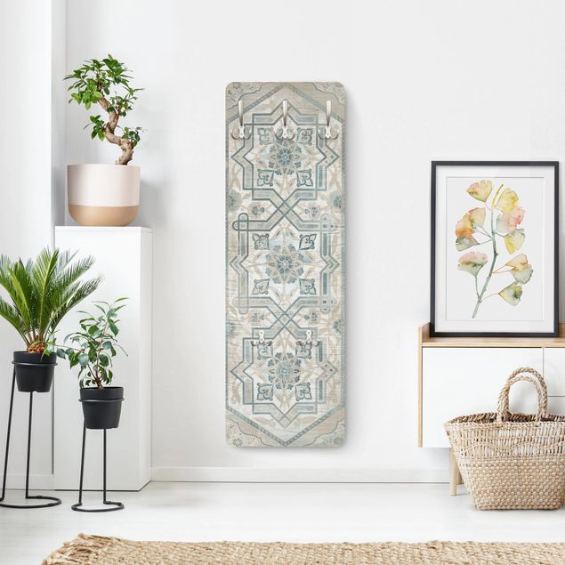 Wall mounted coat rack patterns Wood Panels Persian Vintage III