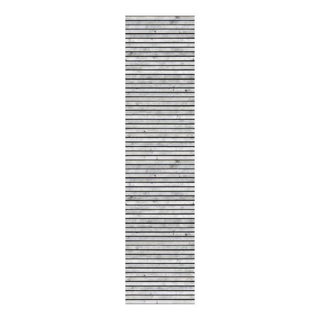 Patterned curtain panels Wooden Wall With Narrow Strips Black And White