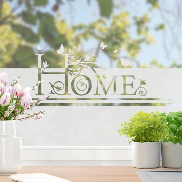 Window stickers sayings & quotes Home Floral border