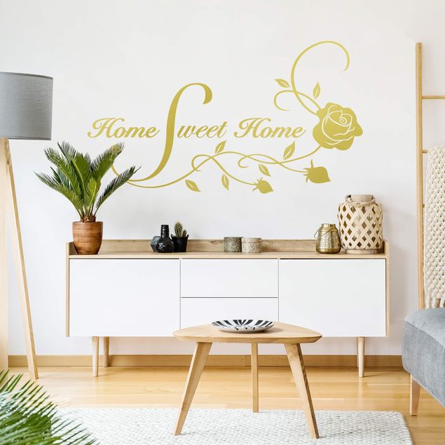 Family wall art stickers Home Sweet Home with Rose Tendril