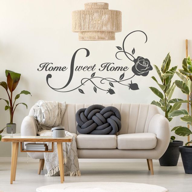 Wall stickers home Home Sweet Home with Rose Tendril