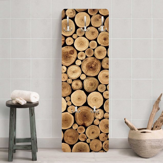 Wooden wall mounted coat rack Homey Firewood