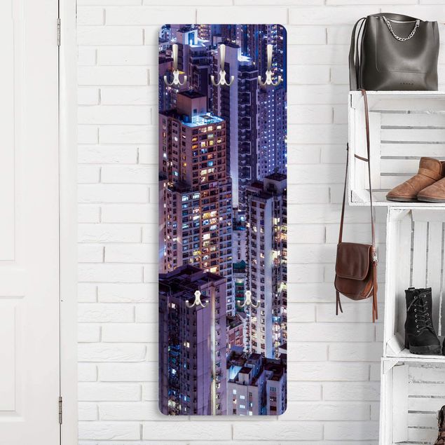 Wall mounted coat rack architecture and skylines Hong Kong Sea Of Lights