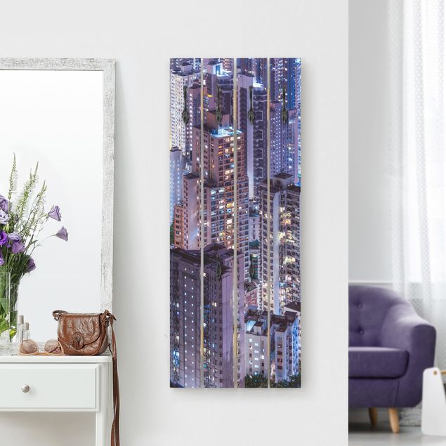 Wall mounted coat rack architecture and skylines Hong Kong Sea Of Lights