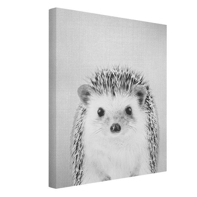 Animal wall art Hedgehog Ingolf Black And White