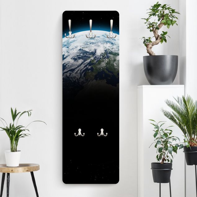 Wall mounted coat rack architecture and skylines Illuminated Planet Earth