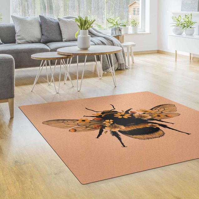 large area rugs Illustration Floral Bumblebee