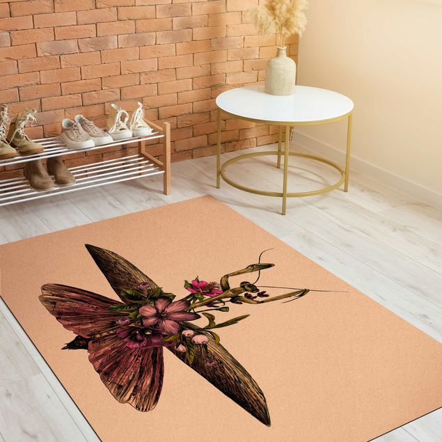 green area rug Illustration Floral Mantis