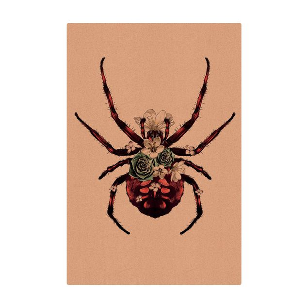 Cork mat - Illustration Floral Spider - Portrait format 2:3