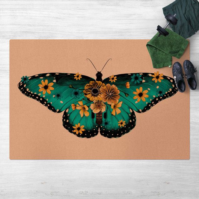 contemporary rugs Illustration Floral Common Morpho