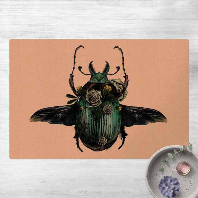 modern area rugs Illustration Floral Beetle
