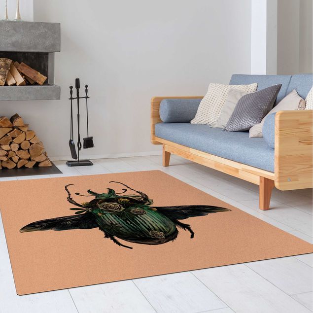 large area rugs Illustration Floral Beetle