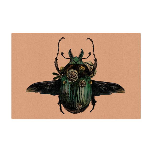 Cork mat - Illustration Floral Beetle - Landscape format 3:2