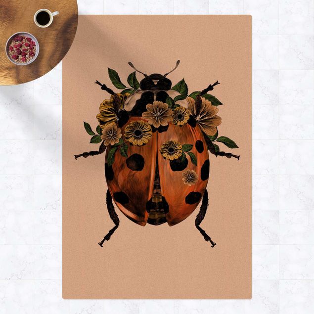 contemporary rugs Illustration Floral Ladybird