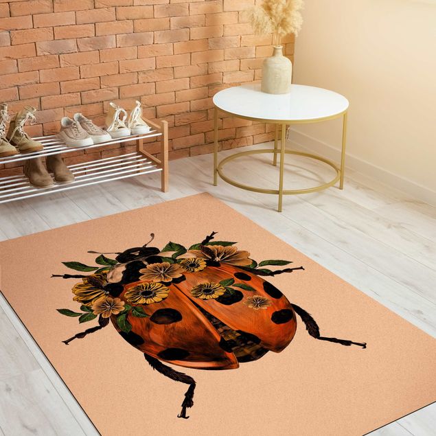 large floor mat Illustration Floral Ladybird