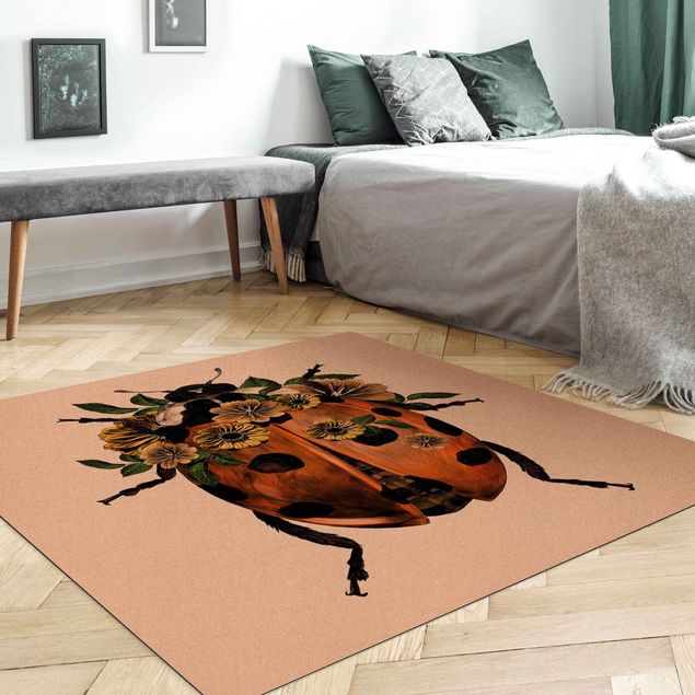 red floor mats Illustration Floral Ladybird
