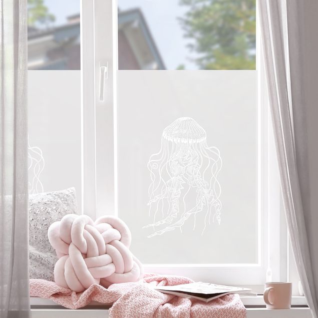 Frosted glass film Illustration Jellyfish