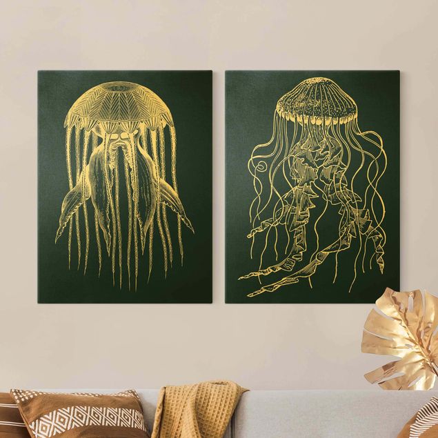Landscape wall art Illustration Jellyfish Duo