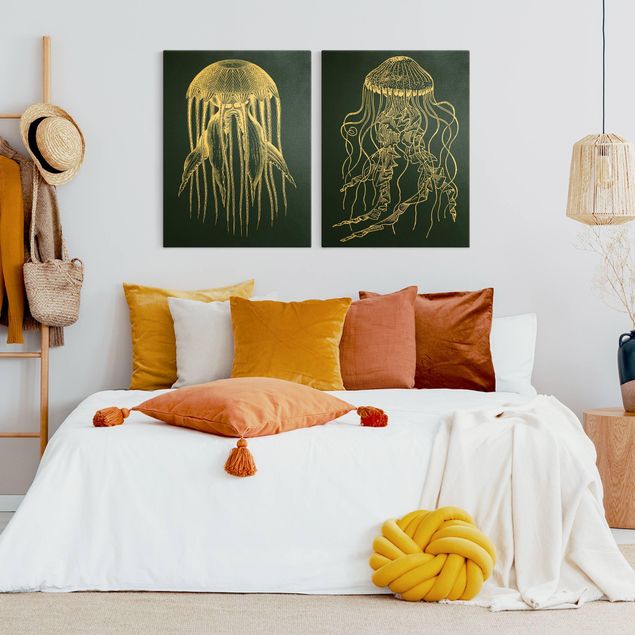 Kids room decor Illustration Jellyfish Duo