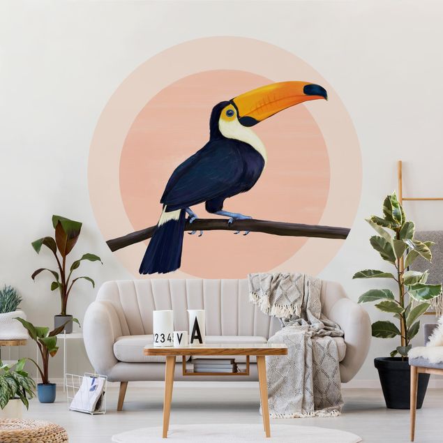 Kitchen Illustration Bird Toucan Painting Pastel