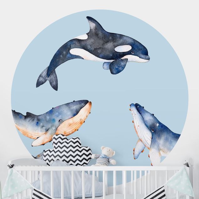 Nursery decoration Illustrated Whale In Watercolour
