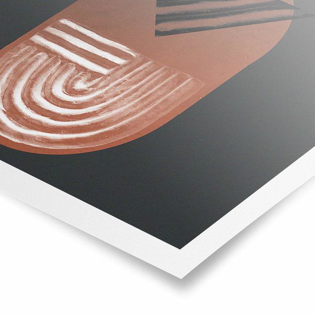 Prints brown Indigenous Clay Geometry On Dark Grey