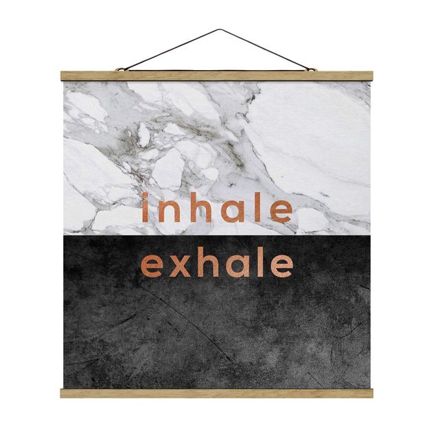 Prints modern Inhale Exhale Copper And Marble