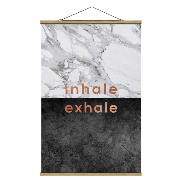 Contemporary art prints Inhale Exhale Copper And Marble