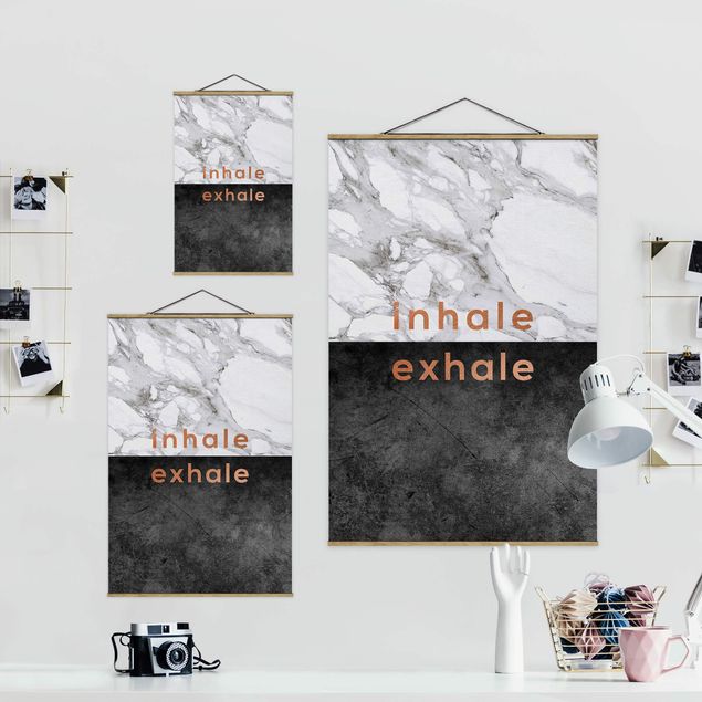Prints Inhale Exhale Copper And Marble