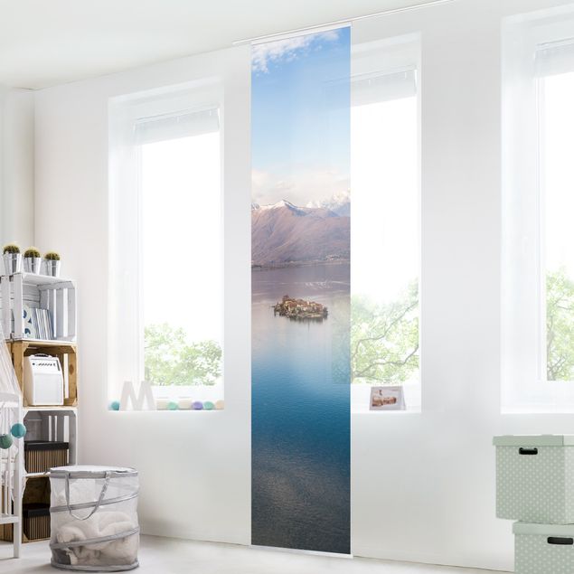 Sliding panel curtains architecture and skylines Island Isola Bella In Italy